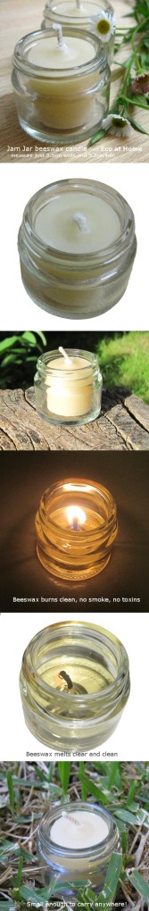 Beeswax Jamjar tealight candles